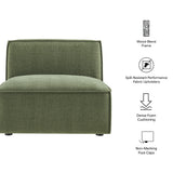 Atlas Performance Fabric Upholstered Armless Modular Chair in Foliage
