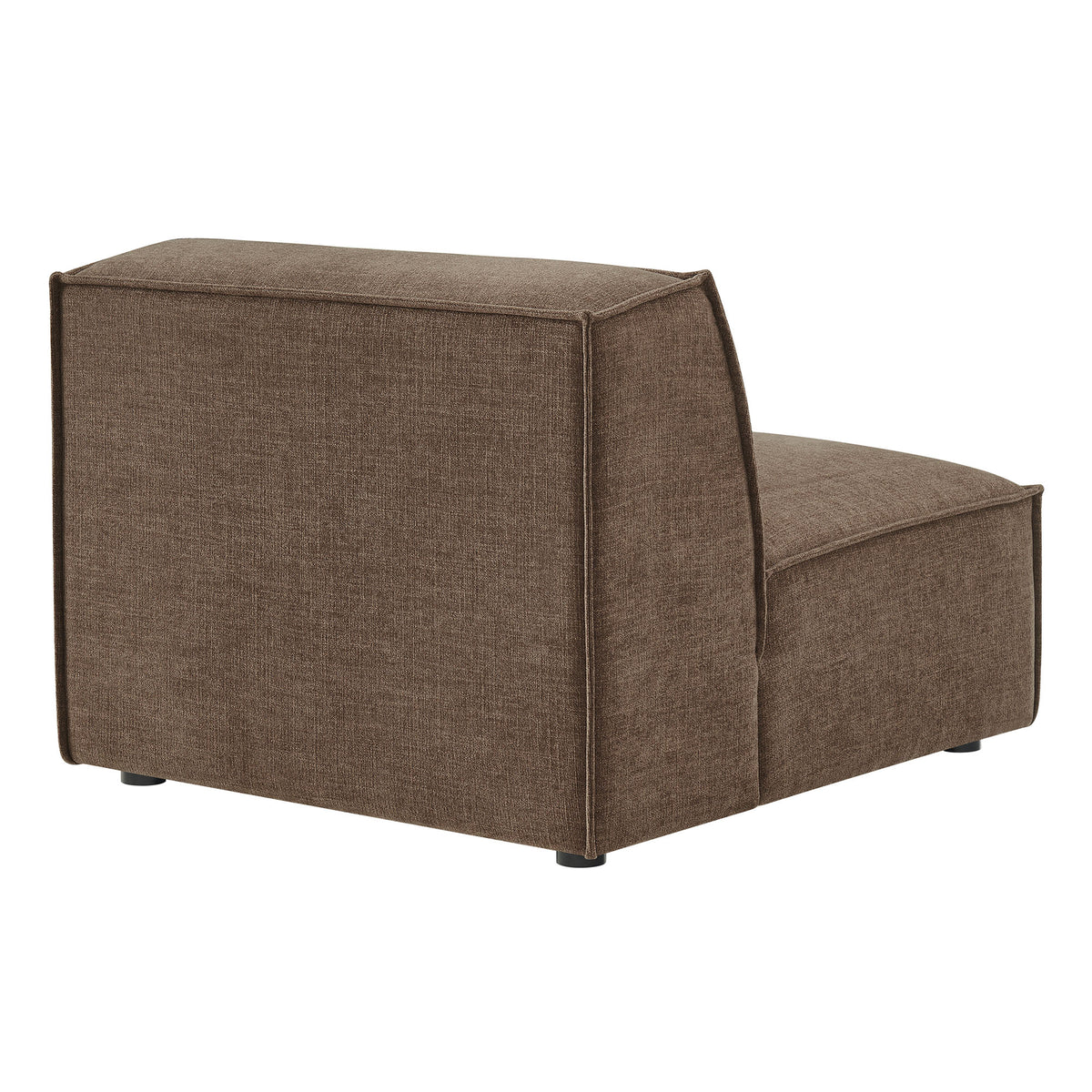 Atlas Performance Fabric Upholstered Armless Modular Chair in Mocha