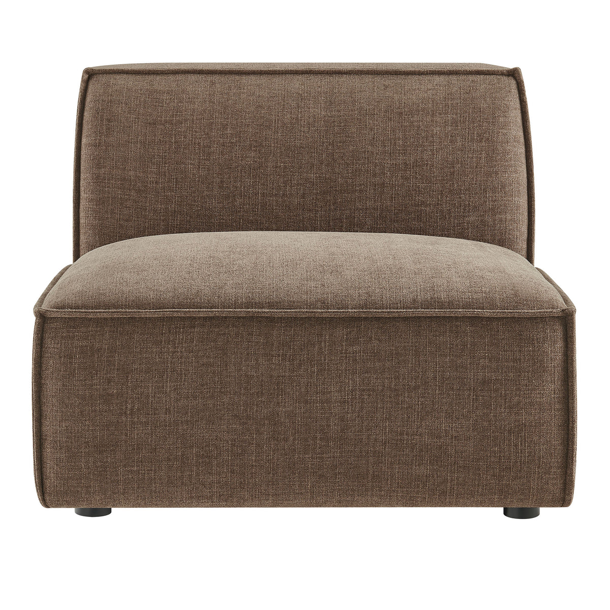 Atlas Performance Fabric Upholstered Armless Modular Chair in Mocha