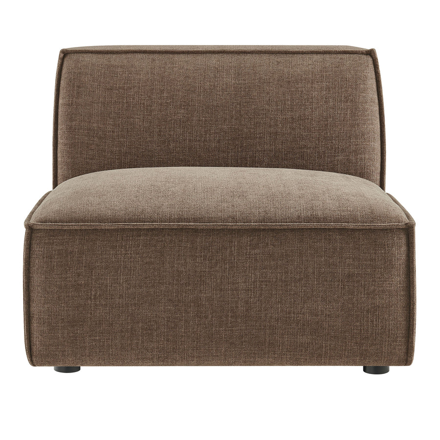 Atlas Performance Fabric Upholstered Armless Modular Chair in Mocha