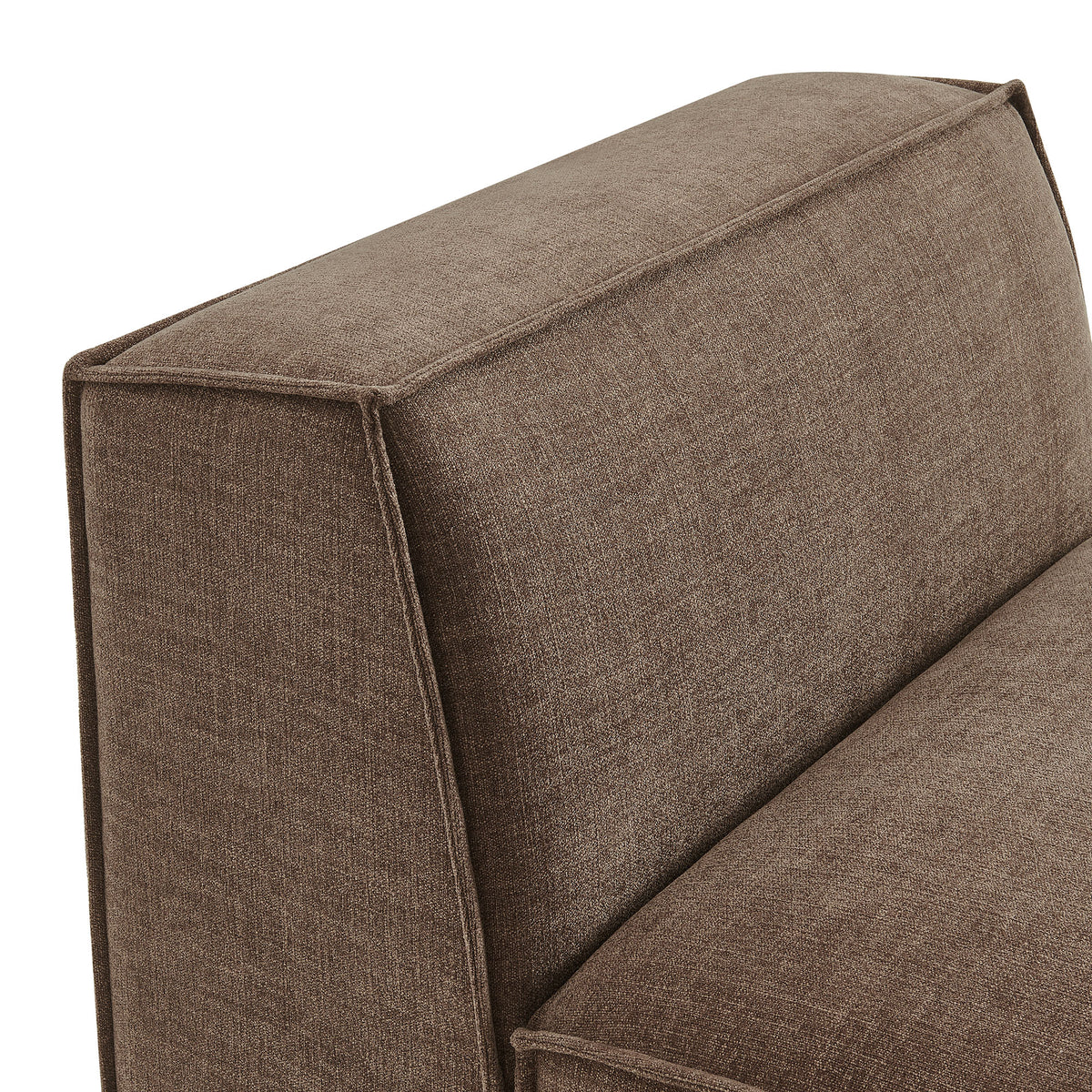 Atlas Performance Fabric Upholstered Armless Modular Chair in Mocha