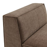 Atlas Performance Fabric Upholstered Armless Modular Chair in Mocha