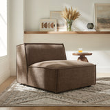Atlas Performance Fabric Upholstered Armless Modular Chair in Mocha