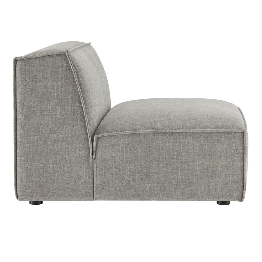 Atlas Performance Fabric Upholstered Armless Modular Chair in Pewter