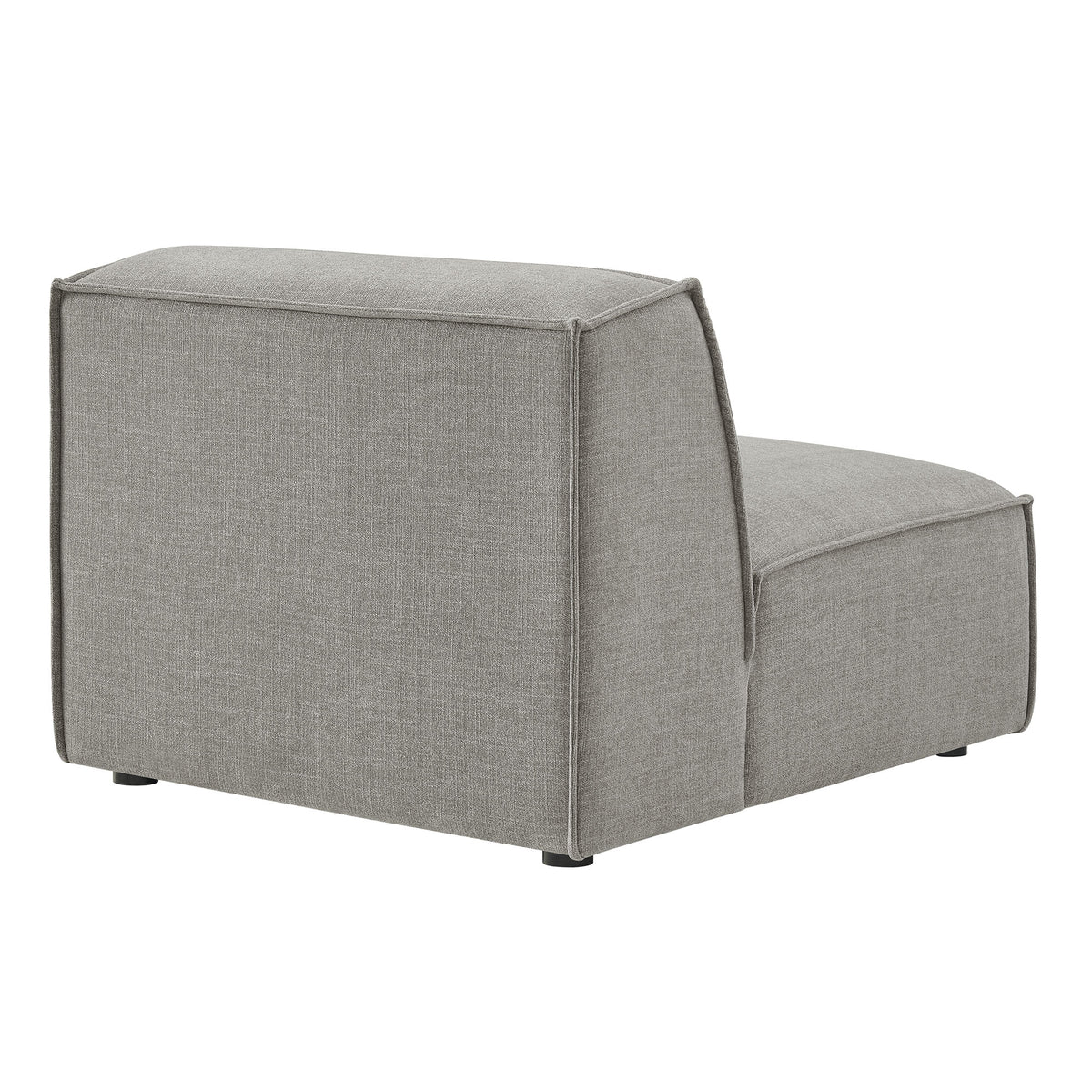 Atlas Performance Fabric Upholstered Armless Modular Chair in Pewter