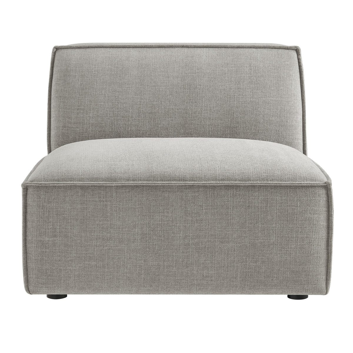 Atlas Performance Fabric Upholstered Armless Modular Chair in Pewter