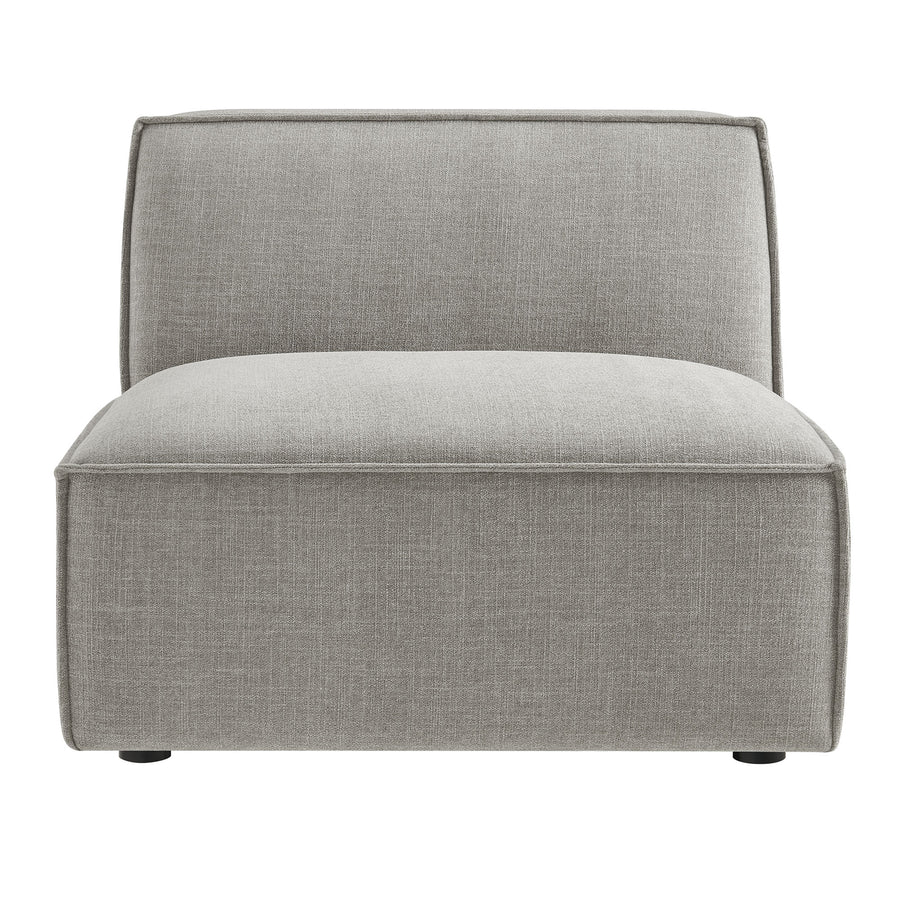 Atlas Performance Fabric Upholstered Armless Modular Chair in Pewter