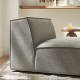 Atlas Performance Fabric Upholstered Armless Modular Chair in Pewter