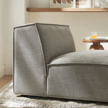 Restore Performance Fabric Upholstered Armless Modular Chair in Pewter