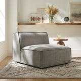 Atlas Performance Fabric Upholstered Armless Modular Chair in Pewter