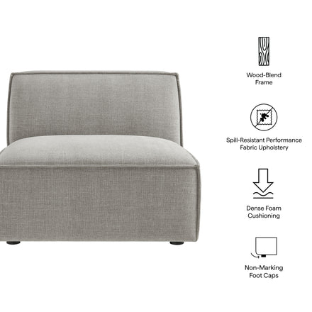 Restore Performance Fabric Upholstered Armless Modular Chair in Pewter