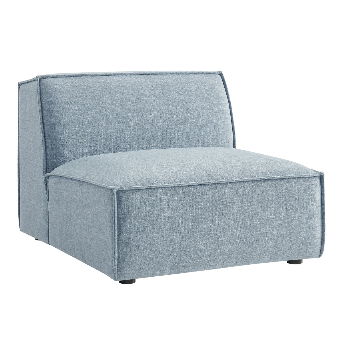 Atlas Performance Fabric Upholstered Armless Modular Chair in Sky