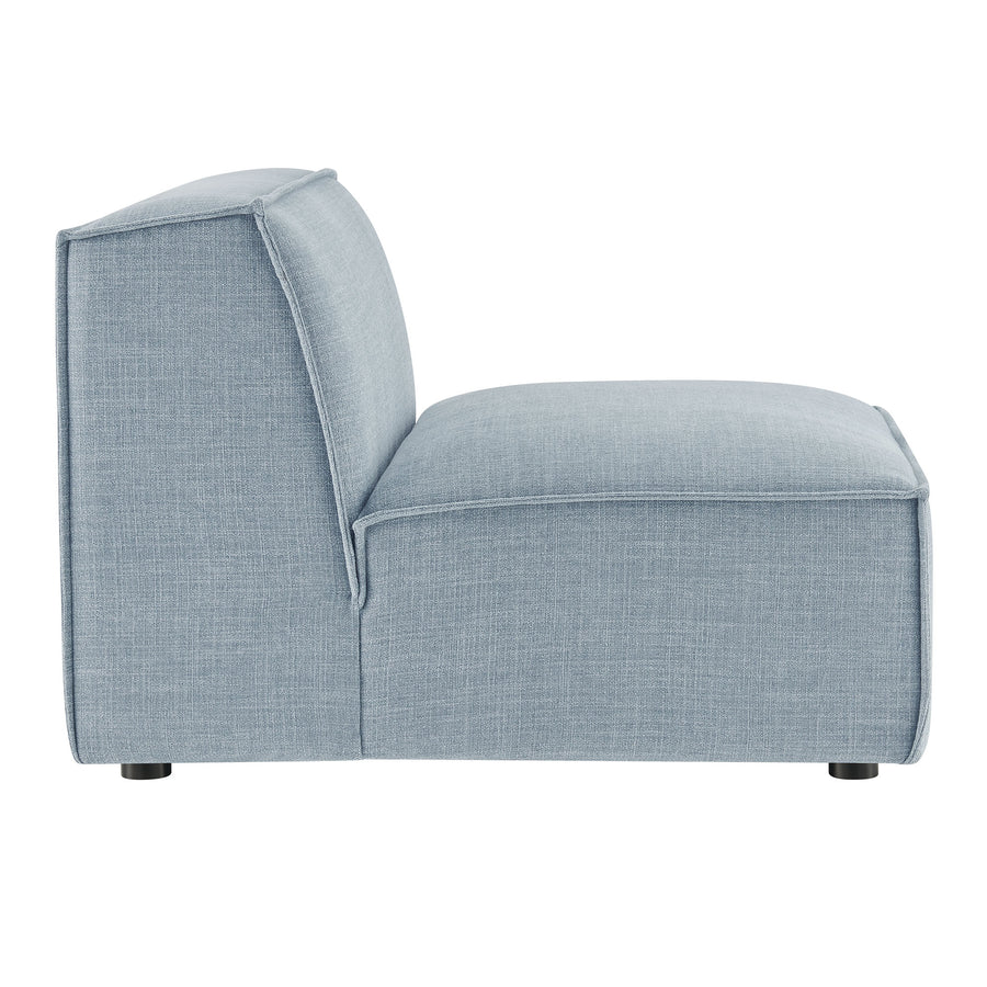 Atlas Performance Fabric Upholstered Armless Modular Chair in Sky
