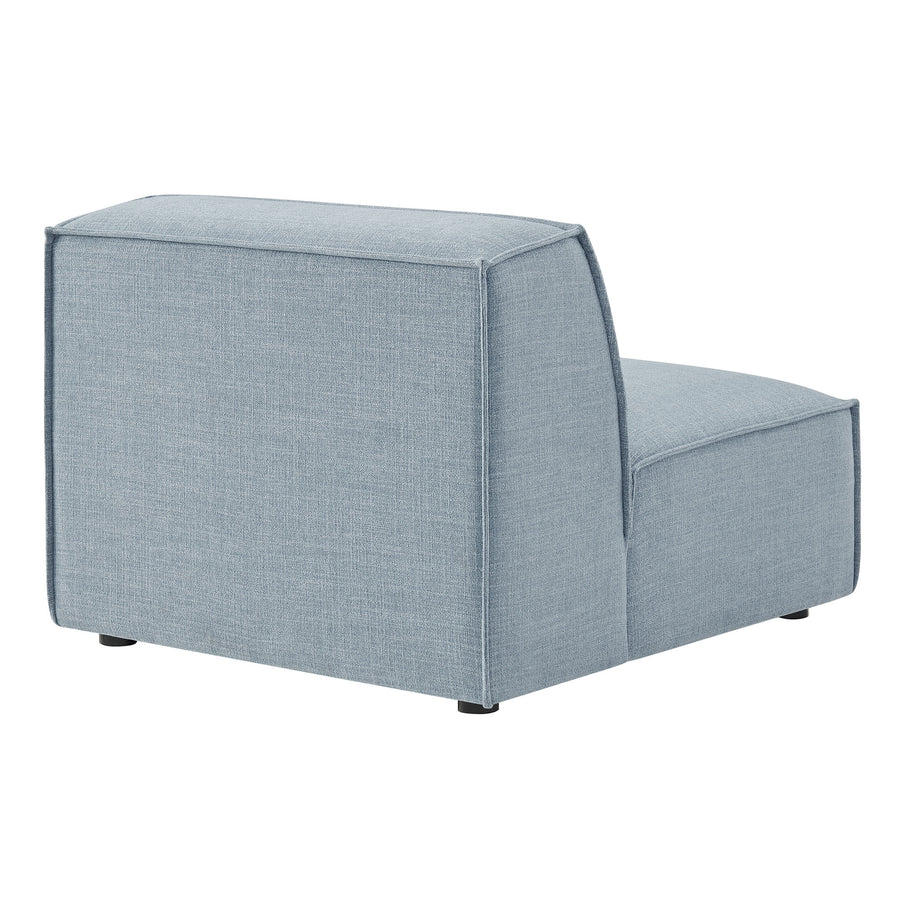 Atlas Performance Fabric Upholstered Armless Modular Chair in Sky