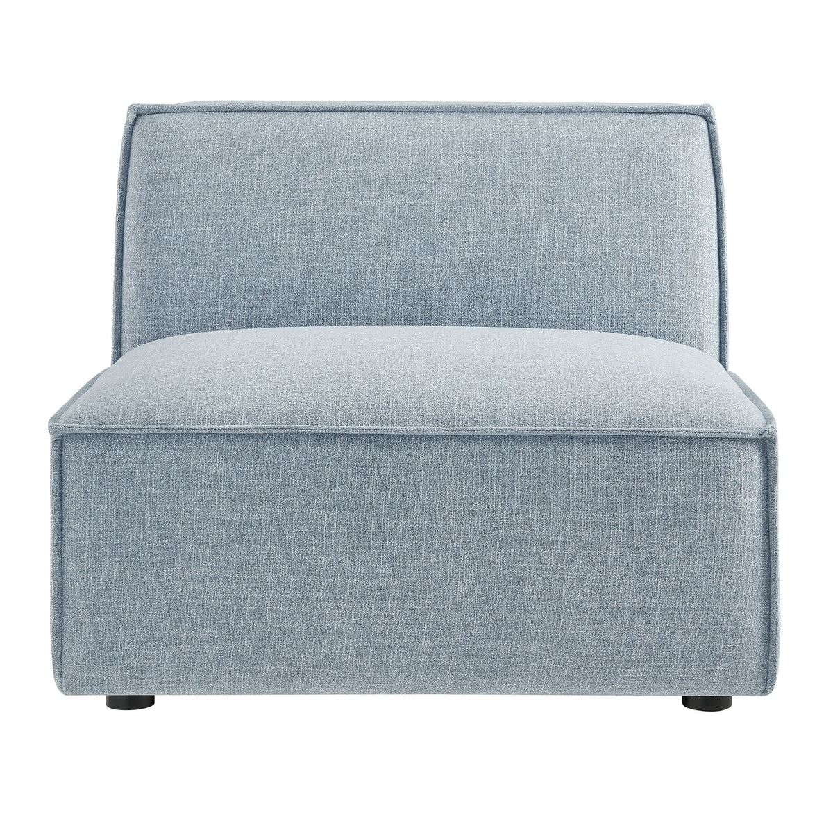 Atlas Performance Fabric Upholstered Armless Modular Chair in Sky