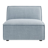 Atlas Performance Fabric Upholstered Armless Modular Chair in Sky