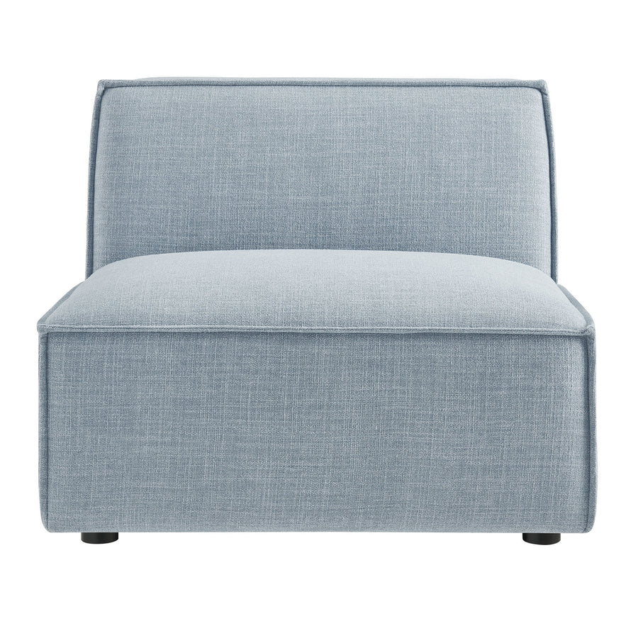 Atlas Performance Fabric Upholstered Armless Modular Chair in Sky