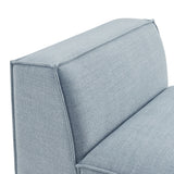 Atlas Performance Fabric Upholstered Armless Modular Chair in Sky