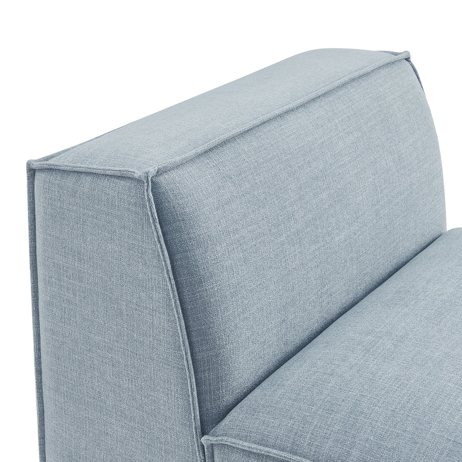 Atlas Performance Fabric Upholstered Armless Modular Chair in Sky