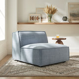 Atlas Performance Fabric Upholstered Armless Modular Chair in Sky