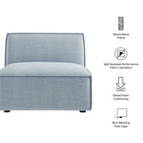 Atlas Performance Fabric Upholstered Armless Modular Chair in Sky