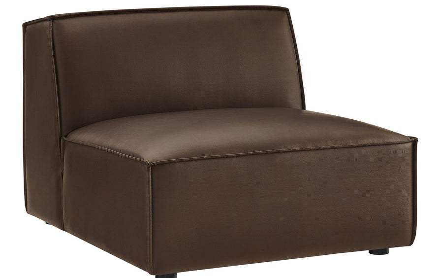 Atlas Vegan Leather Armless Modular Chair in Espresso