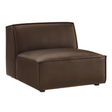 Atlas Vegan Leather Armless Modular Chair in Espresso