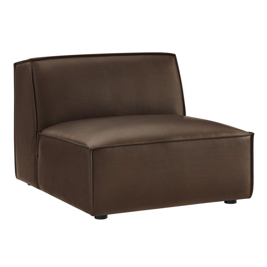 Atlas Vegan Leather Armless Modular Chair in Espresso