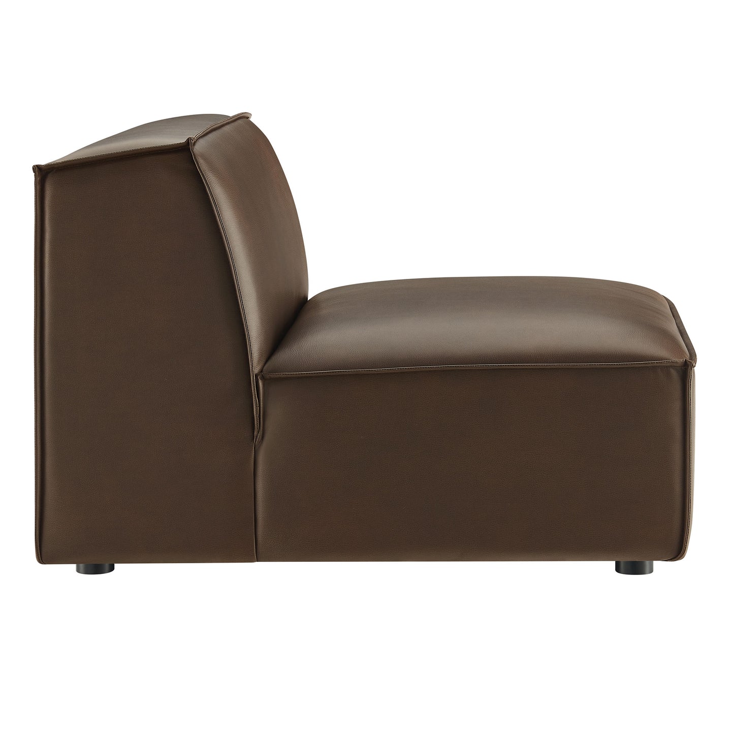 Atlas Vegan Leather Armless Modular Chair in Espresso