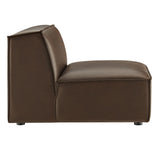 Atlas Vegan Leather Armless Modular Chair in Espresso