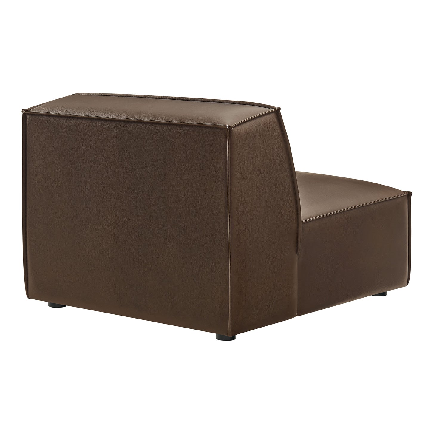 Atlas Vegan Leather Armless Modular Chair in Espresso