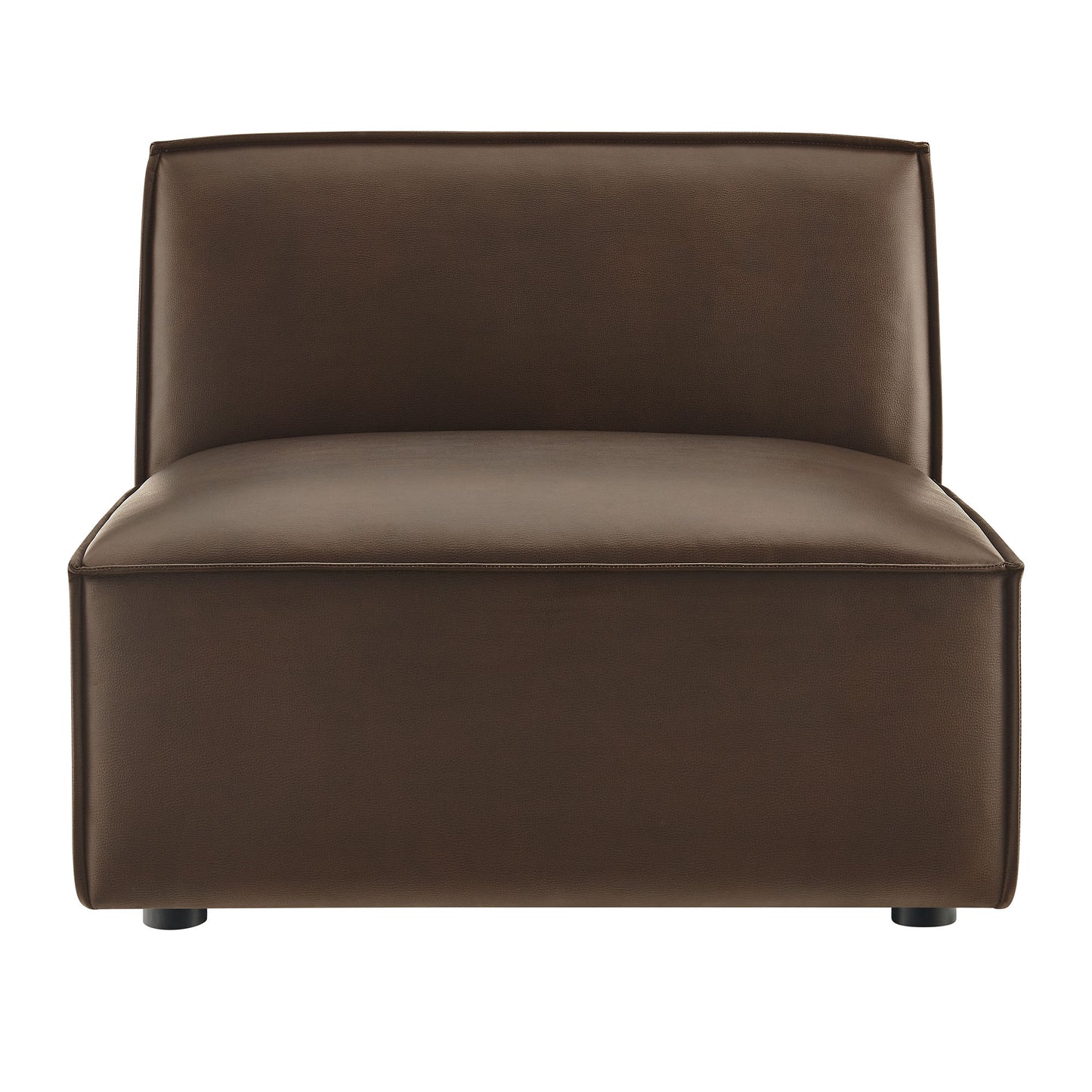 Atlas Vegan Leather Armless Modular Chair in Espresso