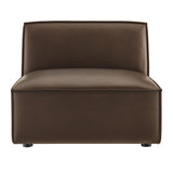 Atlas Vegan Leather Armless Modular Chair in Espresso