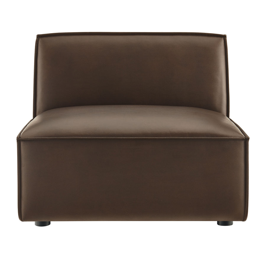 Atlas Vegan Leather Armless Modular Chair in Espresso