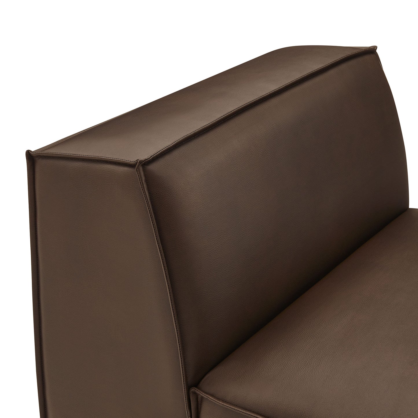 Atlas Vegan Leather Armless Modular Chair in Espresso