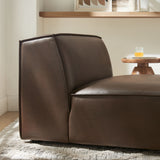Atlas Vegan Leather Armless Modular Chair in Espresso