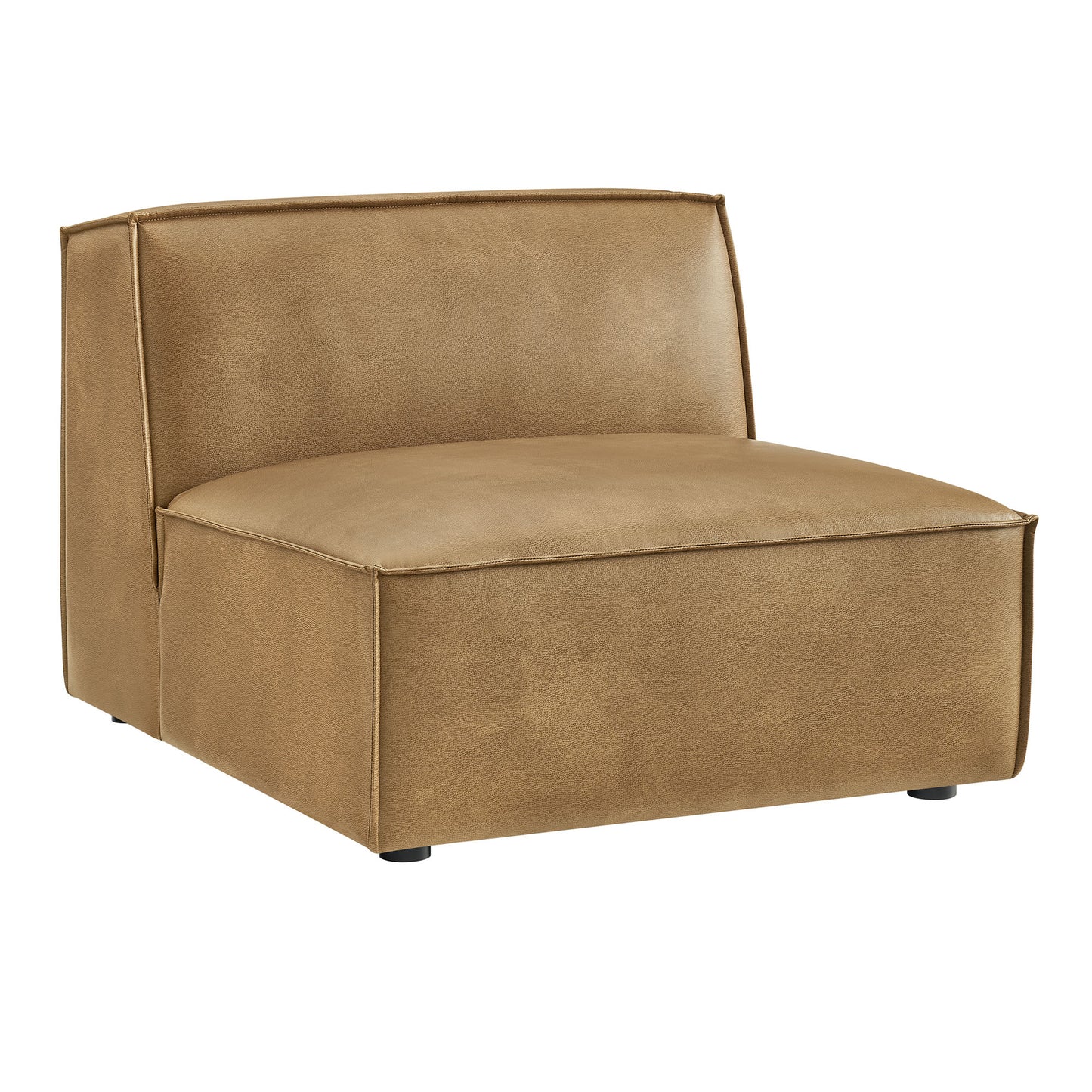 Atlas Vegan Leather Armless Modular Chair in Toast