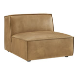 Atlas Vegan Leather Armless Modular Chair in Toast