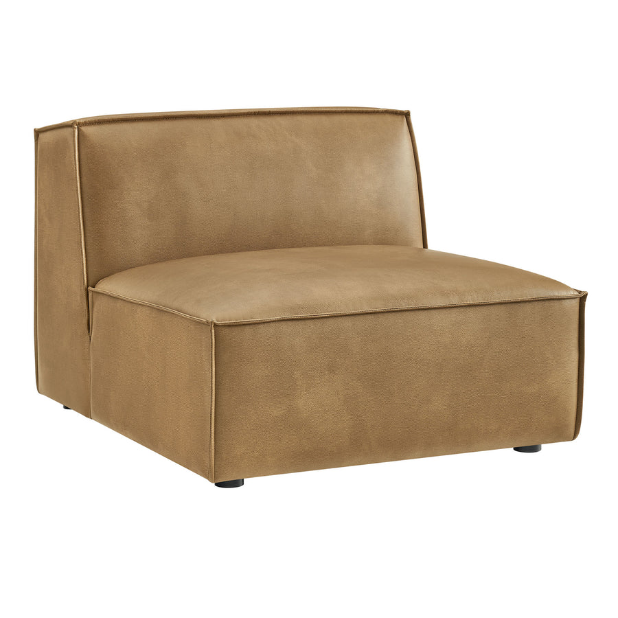 Atlas Vegan Leather Armless Modular Chair in Toast