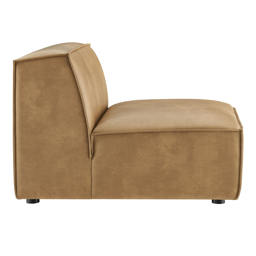 Atlas Vegan Leather Armless Modular Chair in Toast