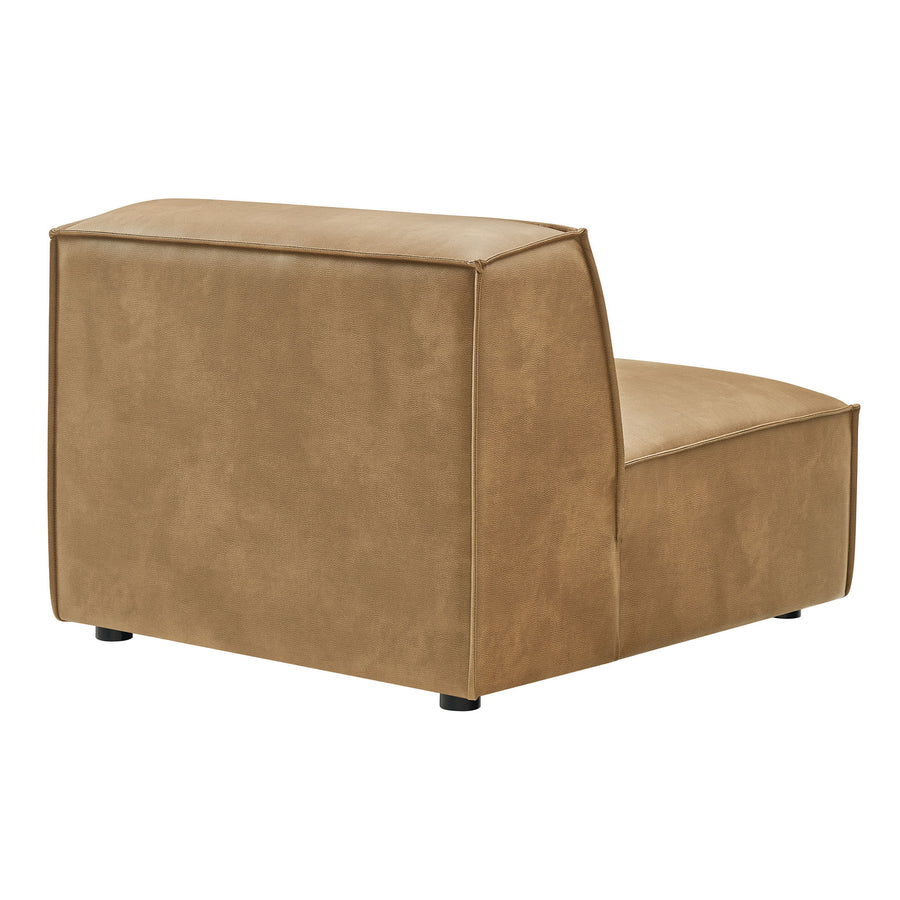 Atlas Vegan Leather Armless Modular Chair in Toast