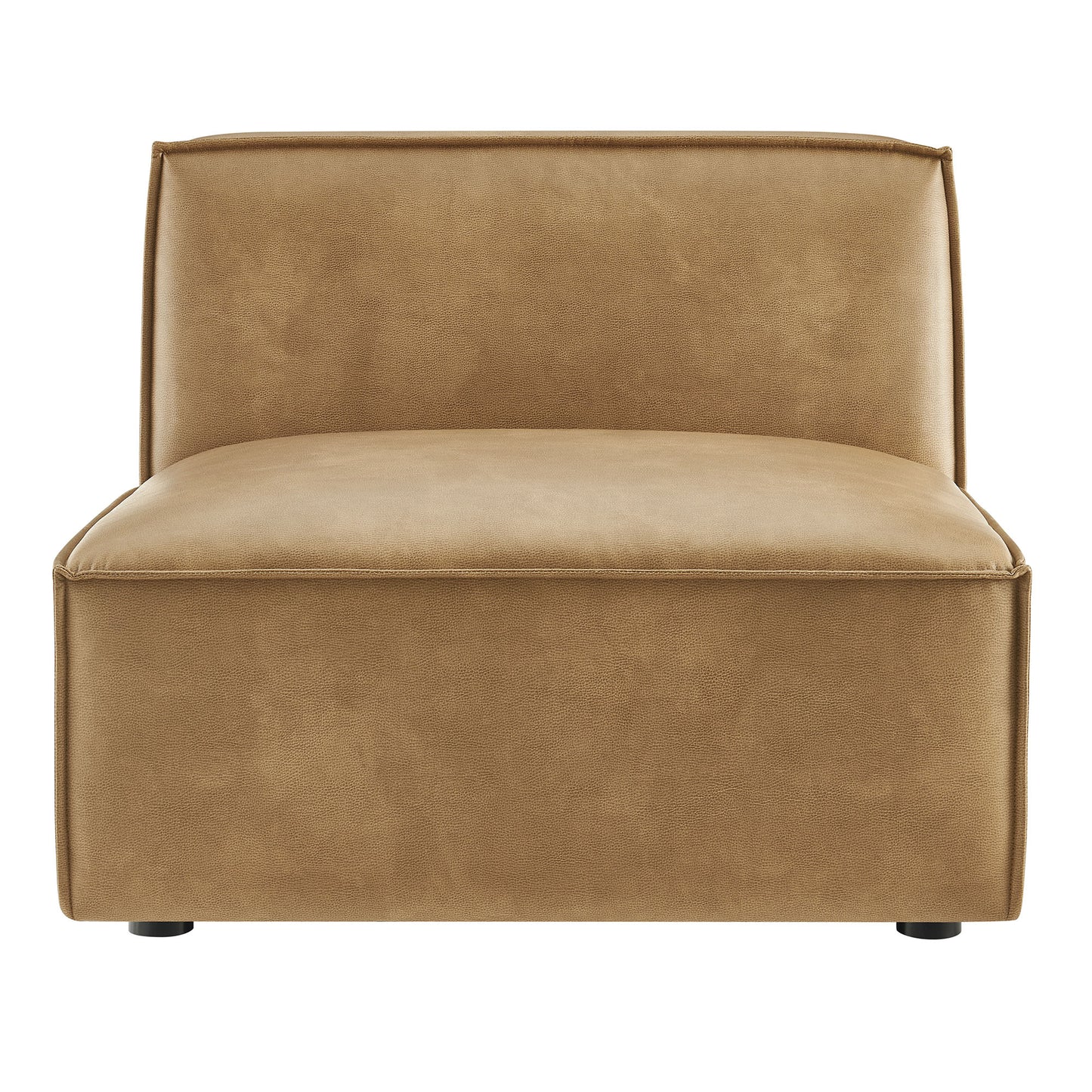 Atlas Vegan Leather Armless Modular Chair in Toast