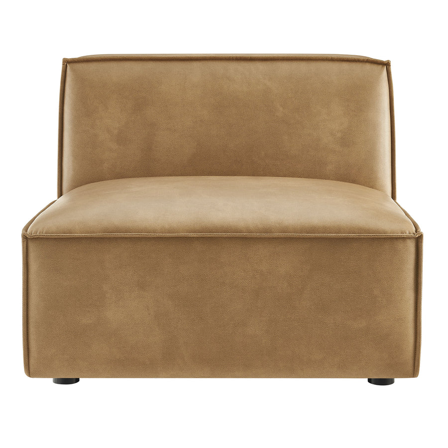 Atlas Vegan Leather Armless Modular Chair in Toast