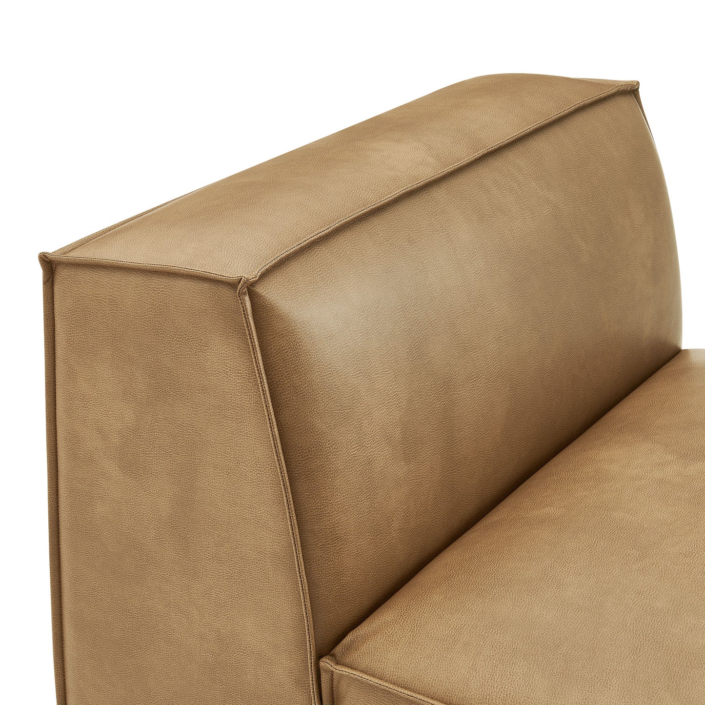Atlas Vegan Leather Armless Modular Chair in Toast