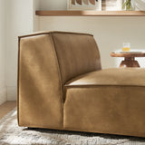 Atlas Vegan Leather Armless Modular Chair in Toast
