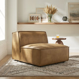Atlas Vegan Leather Armless Modular Chair in Toast