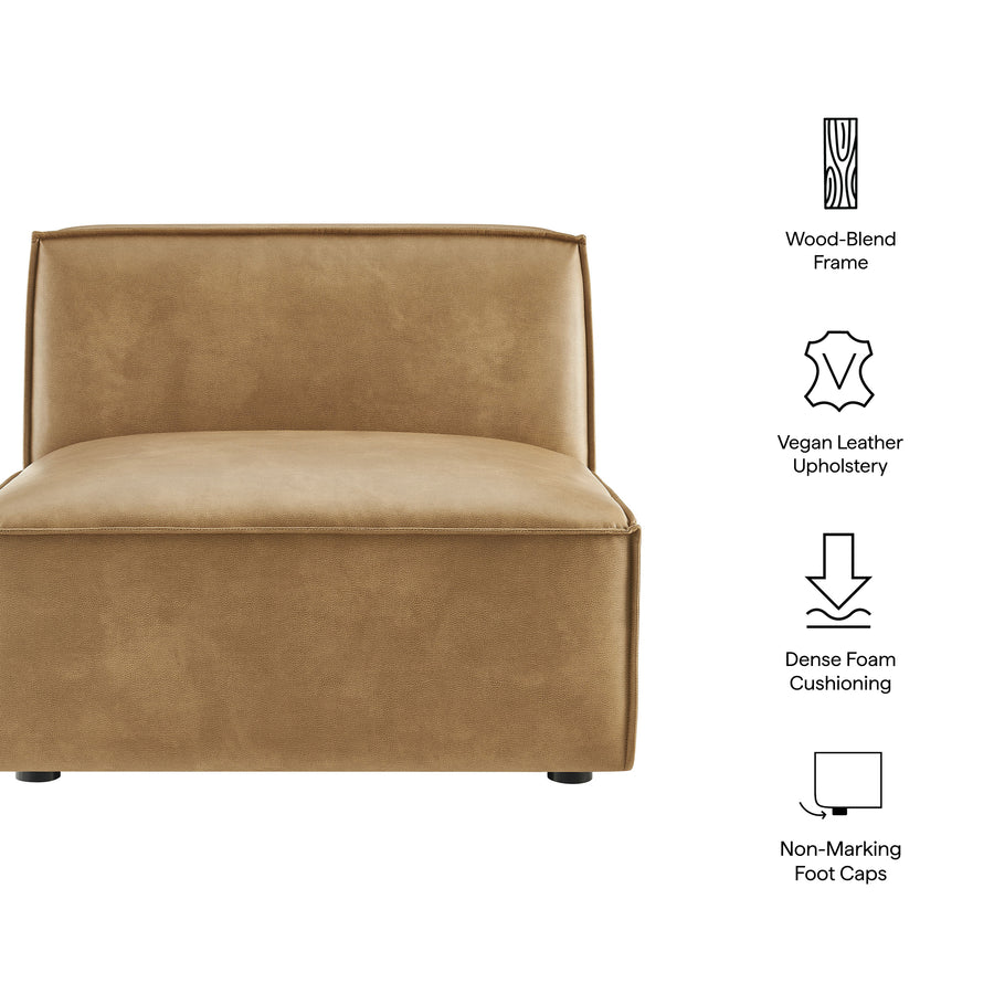 Atlas Vegan Leather Armless Modular Chair in Toast
