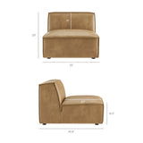 Atlas Vegan Leather Armless Modular Chair in Toast