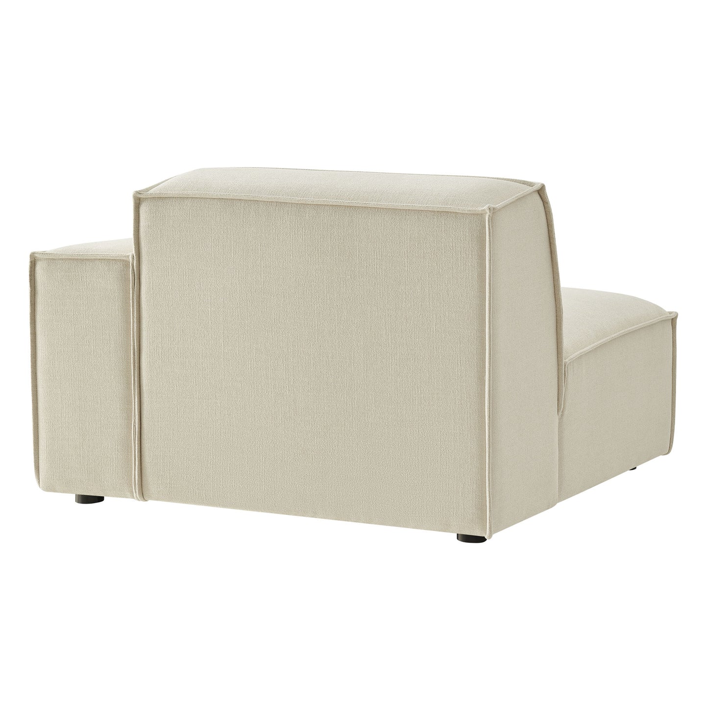 Atlas Performance Fabric Upholstered Right-Facing Modular Lounge Chair in Ecru