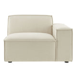 Atlas Performance Fabric Upholstered Right-Facing Modular Lounge Chair in Ecru